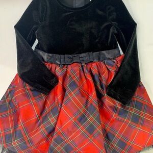 Black Velvet and Red Plaid Christmas Dress Cat & Jack size 3T